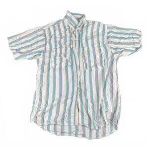 80's Stranger Things Era | Pier Connection Striped Button-Up Shirt | Size L